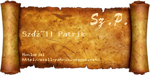 Széll Patrik névjegykártya