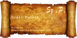Széll Patrik névjegykártya
